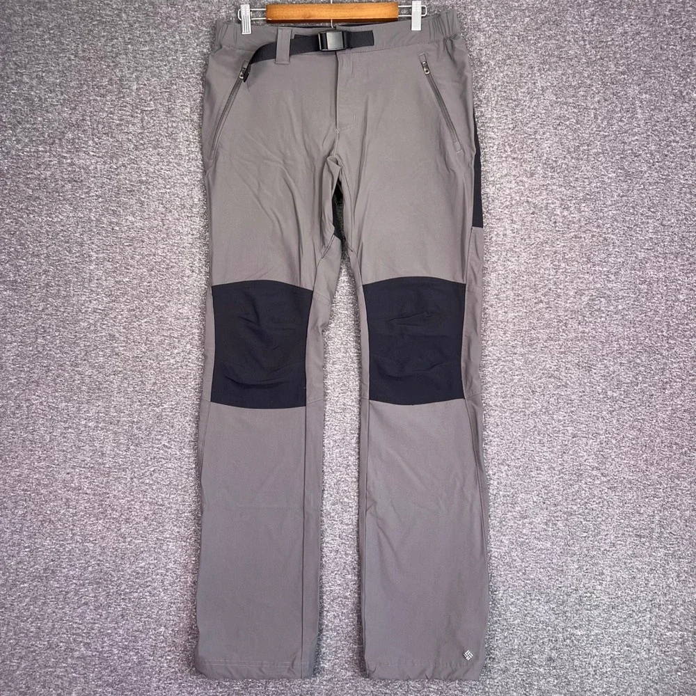 Columbia Titanium Pants Mens M Gray Belted Performance Hiking Omni Wick Outdoors